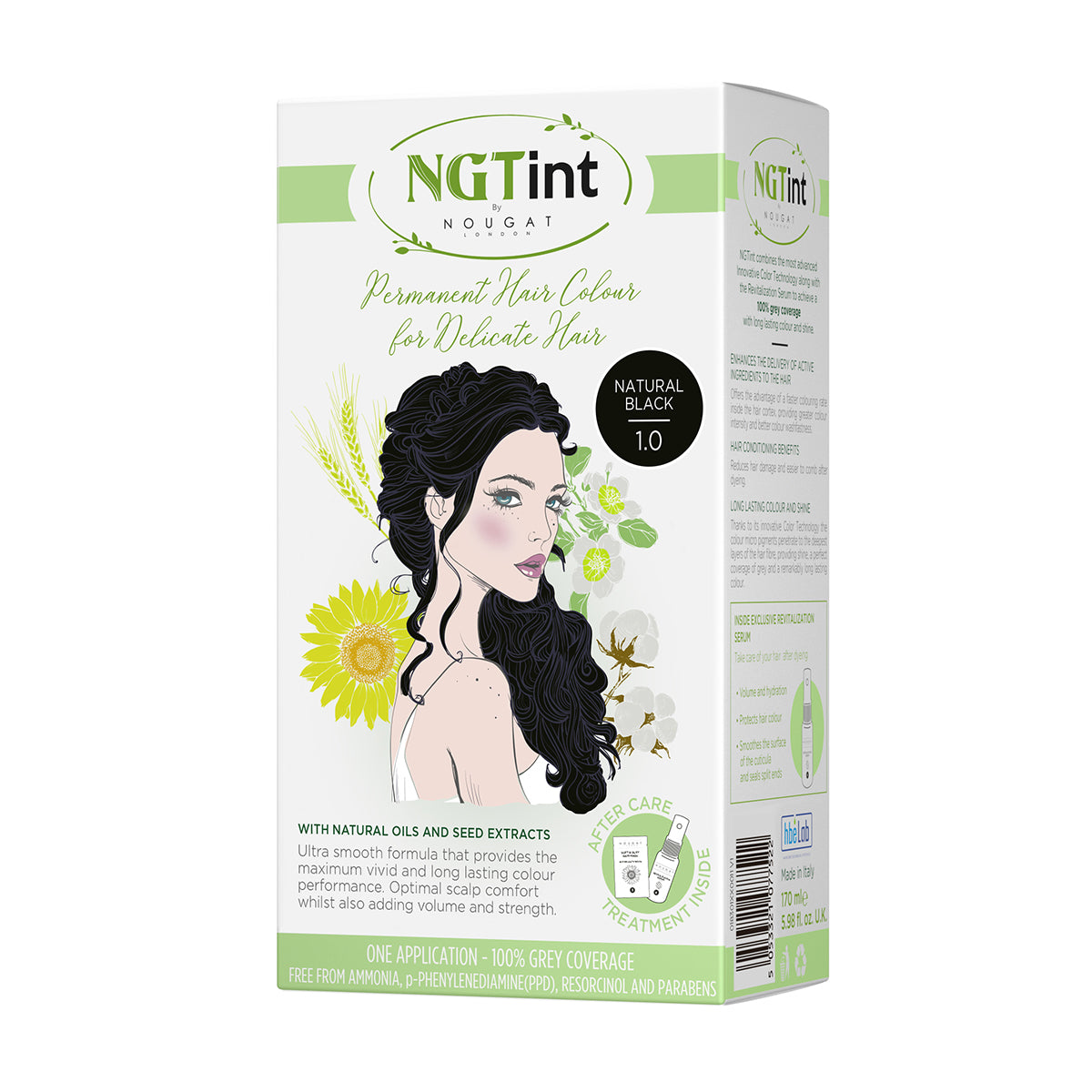 NGTint Permanent Hair Colour Natural Black 1.0 170ML
